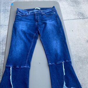 Women's principle Blue Flared Jeans flirt swirl cut legs